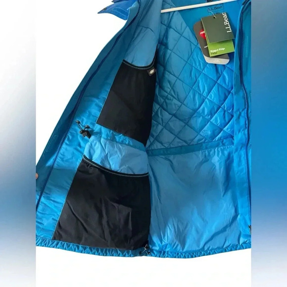 LL Bean Womens Rugged Ridge Parka Coat Jacket Waterproof Primaloft XL Blue - Picture 10 of 16